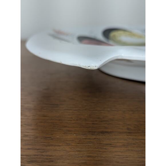 Italian Porcelain Circular Divided Serving Platter Hand Painted Fruit Signed - Picture 12 of 16